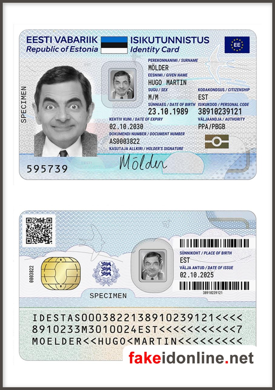 Estonia ID Card Template PSD V2